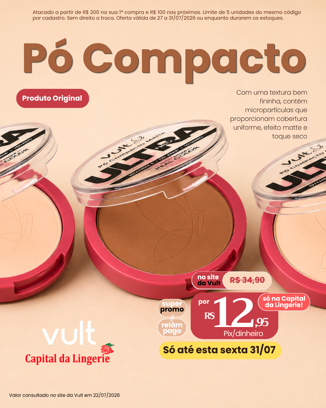 Pó Compacto Ultra Matte Vult